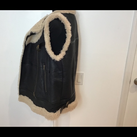 CHLOE LEATHER & SHEARLING VEST MED - Picture 4 of 12